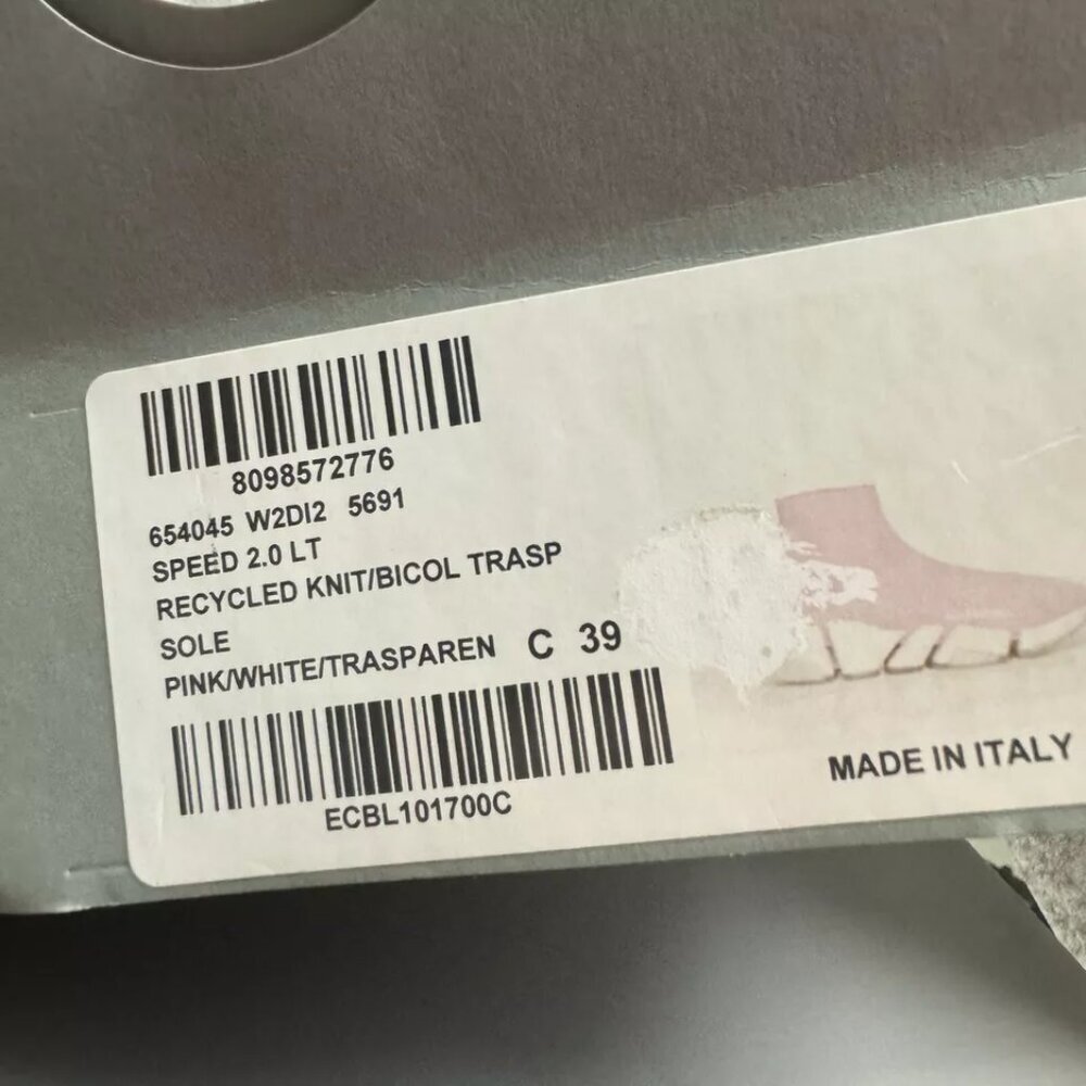 Balenciaga Womens Speed 2.0 LT Sneaker Pink Size EU39 US9 - Picture 6 of 6